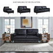 Pemberly Row Contemporary Leather Upholstered Black Finish Sofa