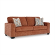 Pemberly Row Contemporary Polyester Orange Queen Sofa Sleeper