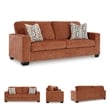 Pemberly Row Contemporary Polyester Orange Queen Sofa Sleeper
