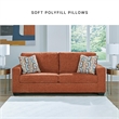 Pemberly Row Contemporary Polyester Orange Queen Sofa Sleeper