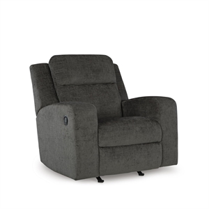 Pemberly Row Contemporary Polyester Black Reclining Loveseat with Console