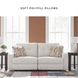 Pemberly Row Contemporary Polyester Upholstered Beige Reclining Sofa
