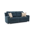 Pemberly Row Contemporary Polyester Upholstered Blue Reclining Sofa