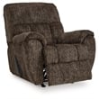Pemberly Row Contemporary Polyester Upholstered Brown Rocker Recliner