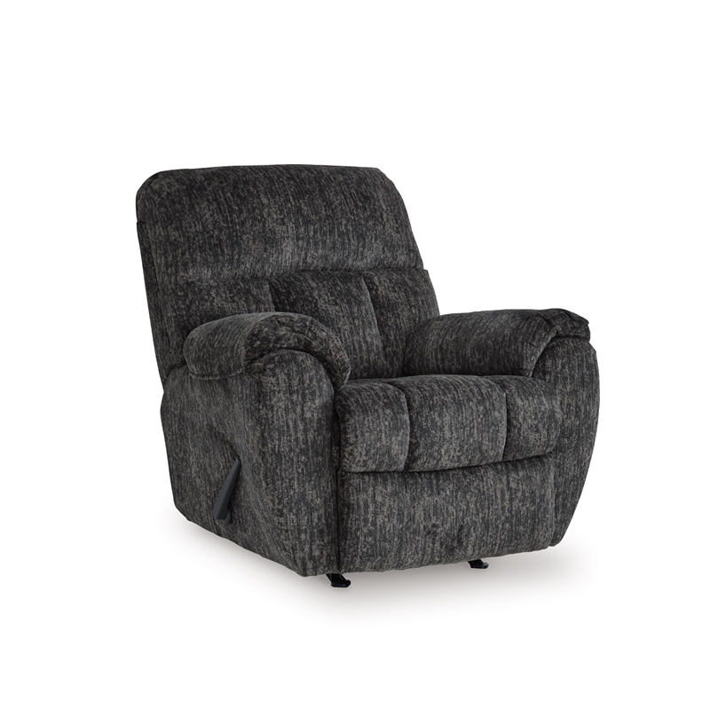 Pemberly Row Contemporary Polyester Dark Gray Rocker Recliner