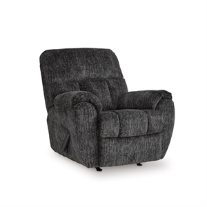 Pemberly Row Contemporary Polyester Dark Gray Rocker Recliner