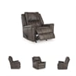 Pemberly Row Contemporary Faux Leather Upholstered Brown Rocker Recliner