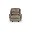 Pemberly Row Contemporary Faux Leather Upholstered Brown Rocker Recliner