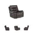 Pemberly Row Contemporary Faux Leather Upholstered Gray Rocker Recliner