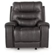 Pemberly Row Contemporary Faux Leather Upholstered Gray Rocker Recliner