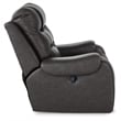 Pemberly Row Contemporary Faux Leather Upholstered Gray Rocker Recliner