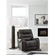 Pemberly Row Contemporary Faux Leather Upholstered Gray Rocker Recliner