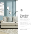 Pemberly Row Contemporary Polyester Upholstered Beige Finish Sofa