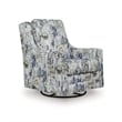 Pemberly Row Contemporary Polyester Upholstered Gray Swivel Glider Accent Chair