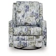 Pemberly Row Contemporary Polyester Upholstered Gray Swivel Glider Accent Chair