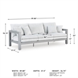 Pemberly Row Contemporary Polyester Upholstered Gray Sofa with Cushion