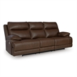 Pemberly Row Contemporary Leather Brown Power Reclining Sofa
