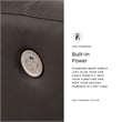 Pemberly Row Contemporary Leather Upholstered Brown Power Recliner
