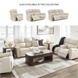 Pemberly Row Contemporary Leather Upholstered Beige Power Recliner