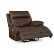 Pemberly Row Contemporary Leather Upholstered Brown Power Recliner