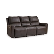 Pemberly Row Contemporary Leather Brown Power Reclining Sofa