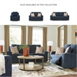 Pemberly Row Contemporary Polyester Upholstered Blue Recliner