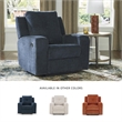 Pemberly Row Contemporary Polyester Upholstered Blue Recliner