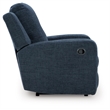 Pemberly Row Contemporary Polyester Upholstered Blue Recliner