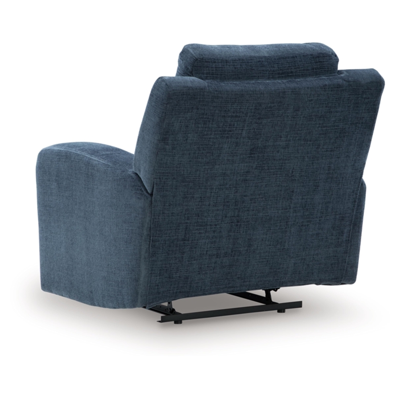 Pemberly Row Contemporary Polyester Upholstered Blue Recliner