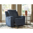 Pemberly Row Contemporary Polyester Upholstered Blue Recliner
