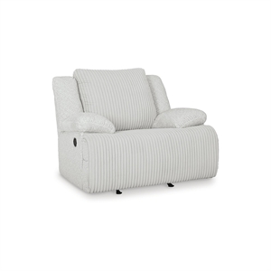 Pemberly Row Contemporary Polyester Upholstered Whitewash Recliner