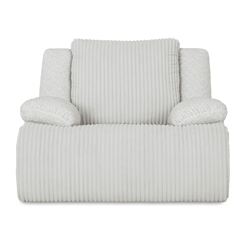 Pemberly Row Contemporary Polyester Upholstered Whitewash Recliner