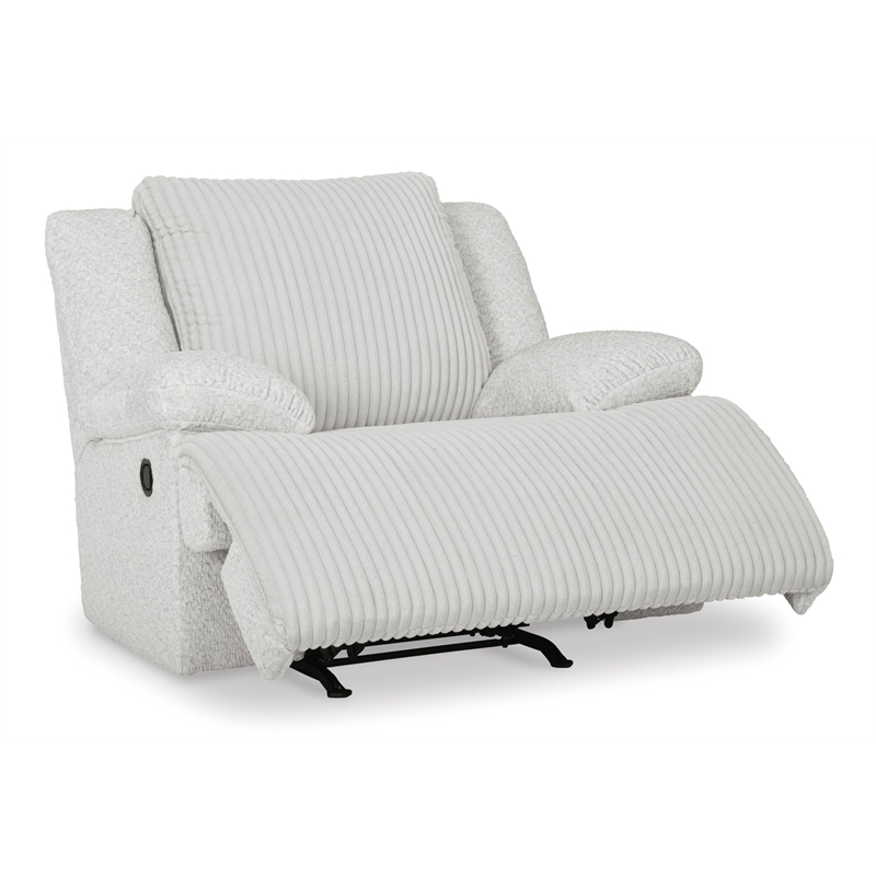Pemberly Row Contemporary Polyester Upholstered Whitewash Recliner