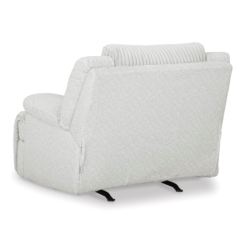 Pemberly Row Contemporary Polyester Upholstered Whitewash Recliner