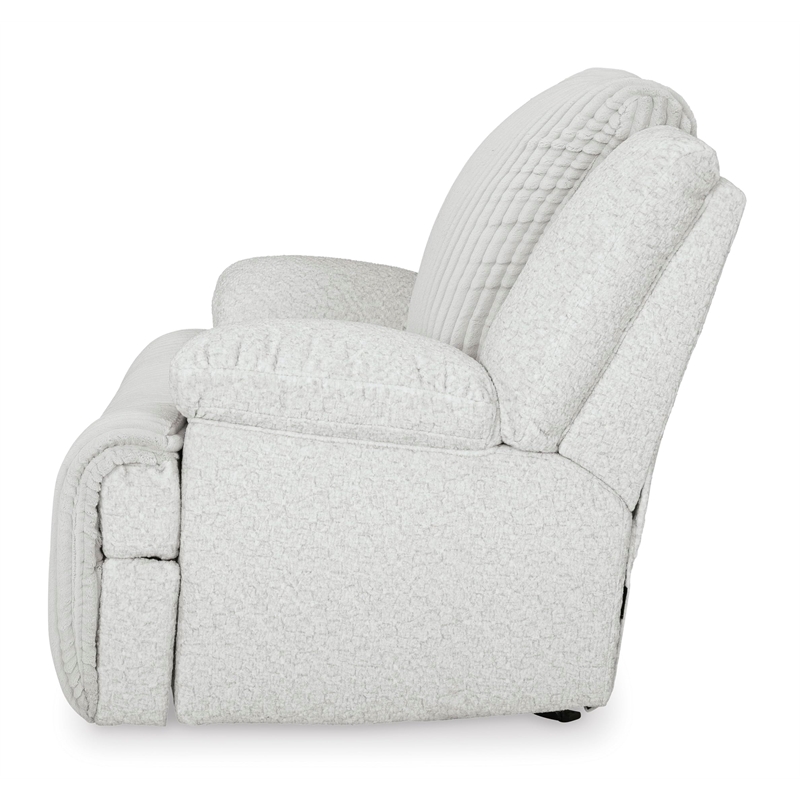 Pemberly Row Contemporary Polyester Upholstered Whitewash Recliner