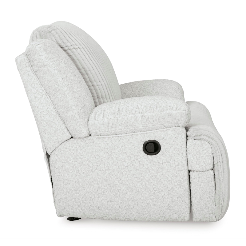 Pemberly Row Contemporary Polyester Upholstered Whitewash Recliner