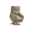 Pemberly Row Contemporary Leather Upholstered Beige Power Lift Recliner
