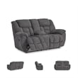 Pemberly Row Contemporary Polyester Charcoal Reclining Loveseat