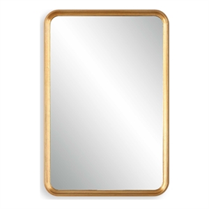 Pemberly Row Contemporary Rectangular Concave Sloped Mirror in Gold
