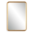 Pemberly Row Contemporary Rectangular Concave Sloped Mirror in Gold
