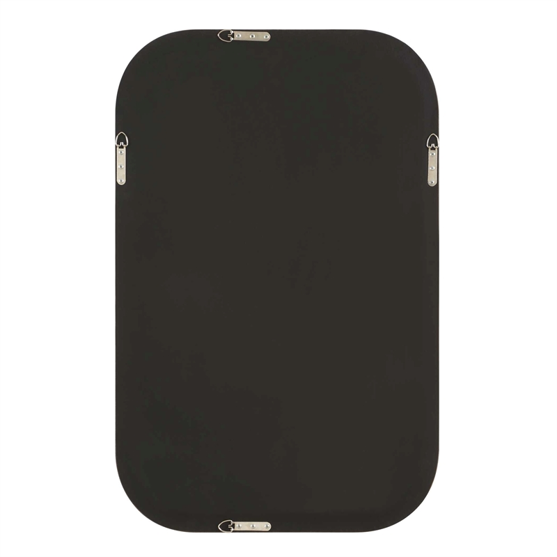 Pemberly Row Farmhouse Rattan-style Frame Rectangular Wall Mirror in Brown