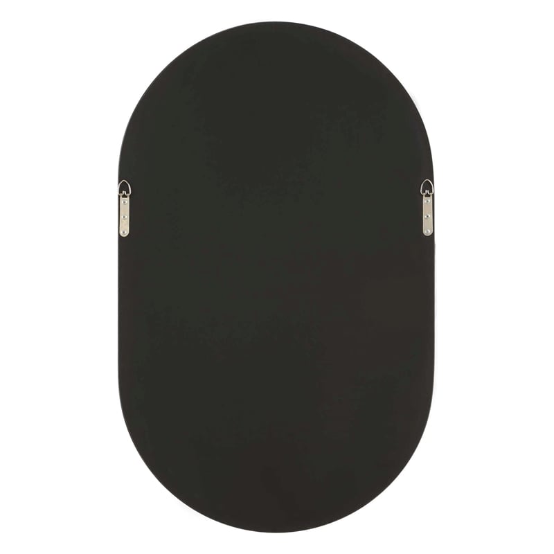 Pemberly Row Contemporary Pill-Shaped Versatile Wall Mirror in Gray