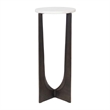 Pemberly Row Contemporary Marble Accent Table in Bronze/White