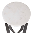 Pemberly Row Contemporary Marble Accent Table in Bronze/White