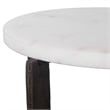 Pemberly Row Contemporary Marble Accent Table in Bronze/White