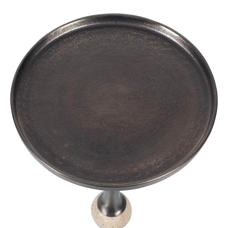 Pemberly Row Aluminum and Iron Accent Table in Dark Bronze Finish