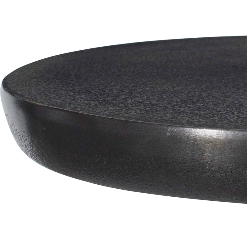 Pemberly Row Aluminum Round Top Organic-shaped Accent Table in Brown