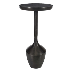 Pemberly Row Aluminum Round Top Organic-shaped Accent Table in Brown