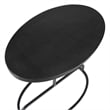 Pemberly Row Aluminum and Iron Accent Oval Top Table in Black