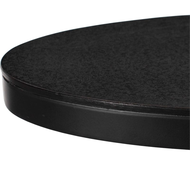 Pemberly Row Aluminum and Iron Accent Oval Top Table in Black